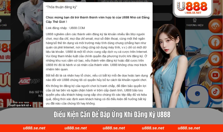 Điều kiện cơ bản cần chuẩn bị trước khi tạo tài khoản U888