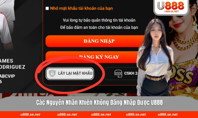 Thông báo lỗi thường gặp khi đăng nhập vào U888 không thành công