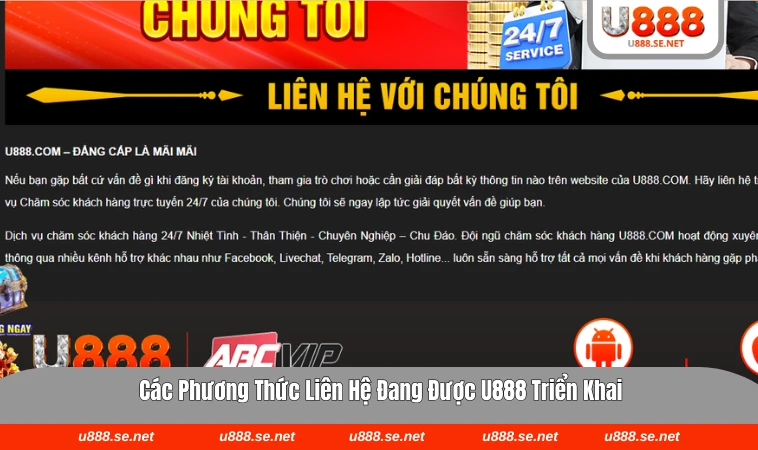 Liên Hệ U888 1 Các kênh liên hệ chính thức của nền tảng U888