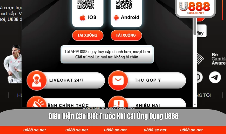 Kiểm tra điều kiện thiết bị trước khi cài ứng dụng U888