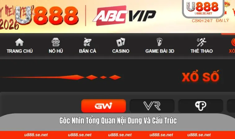 Giao diện tổng hợp thông tin xổ số tại U888 